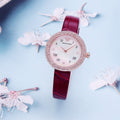 Emporio Armani Rosa Two Hand White Dial Red Leather Strap Watch For Women - AR11357