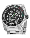 Gucci Dive Snake Black Dial Silver Steel Strap Watch For Men - YA136218