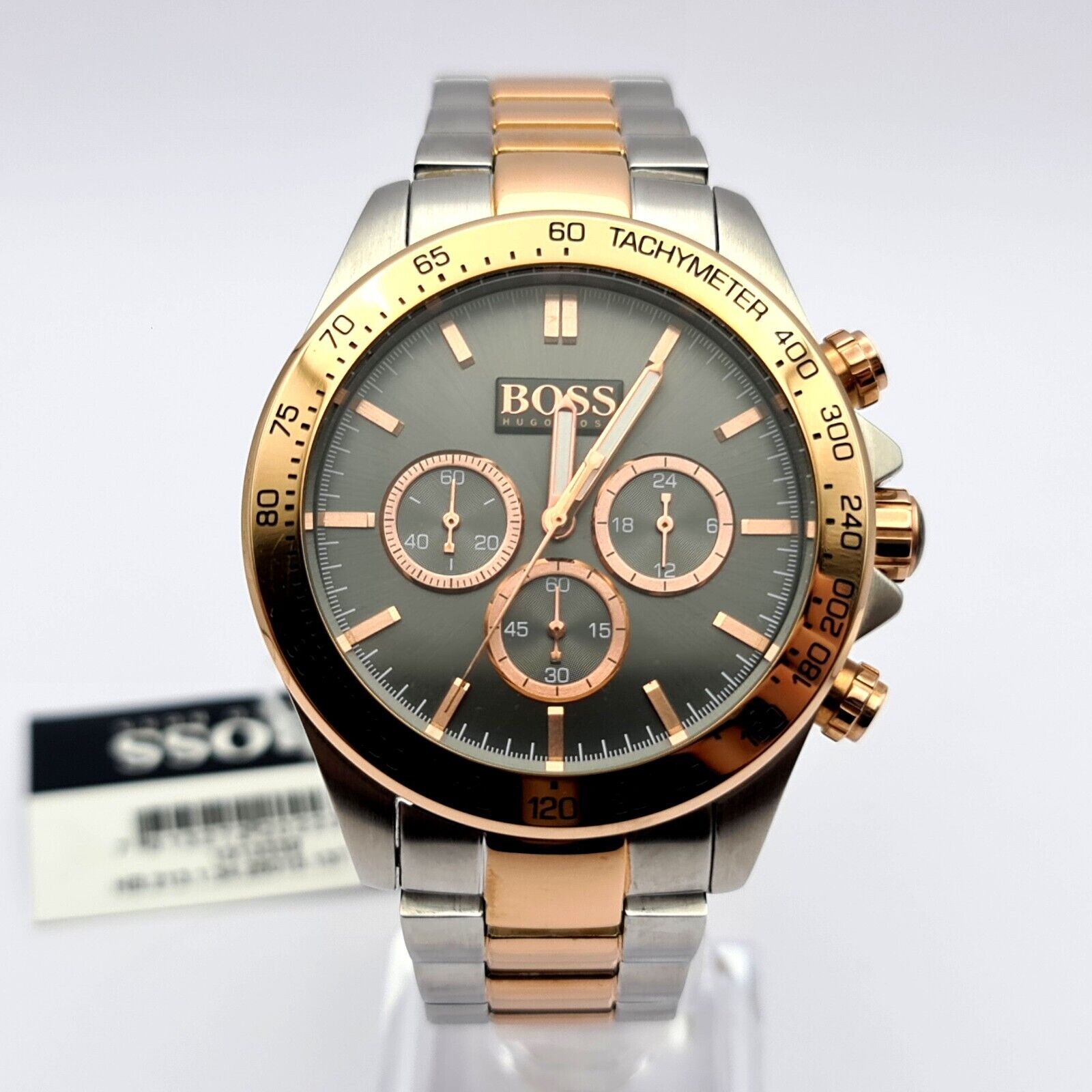 Hugo Boss Ikon Grey Dial Two Tone Steel Strap Watch for Men - 1513339