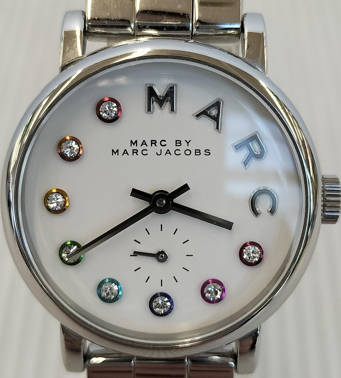 Marc Jacobs Baker Dexter White Dial Silver Steel Strap Watch for Women - MBM3423