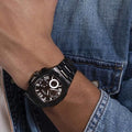 Guess Headliner Multifunction Black Dial Black Steel Strap Watch For Men - GW0572G3