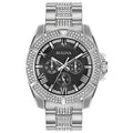Bulova Crystal Collection Chronograph Black Dial Two Tone Steel Strap Watch for Men - 96C126