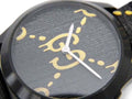 Gucci G Timeless Ghost Black Dial Black Leather Strap Watch For Men - YA1264019
