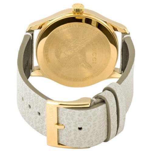 Gucci G Timeless Butterfly White Dial White Leather Strap Watch For Women - YA1264062