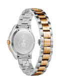 Versace Hellenyium GMT Black Dial Two Tone Steel Strap Watch for Men - V11040015