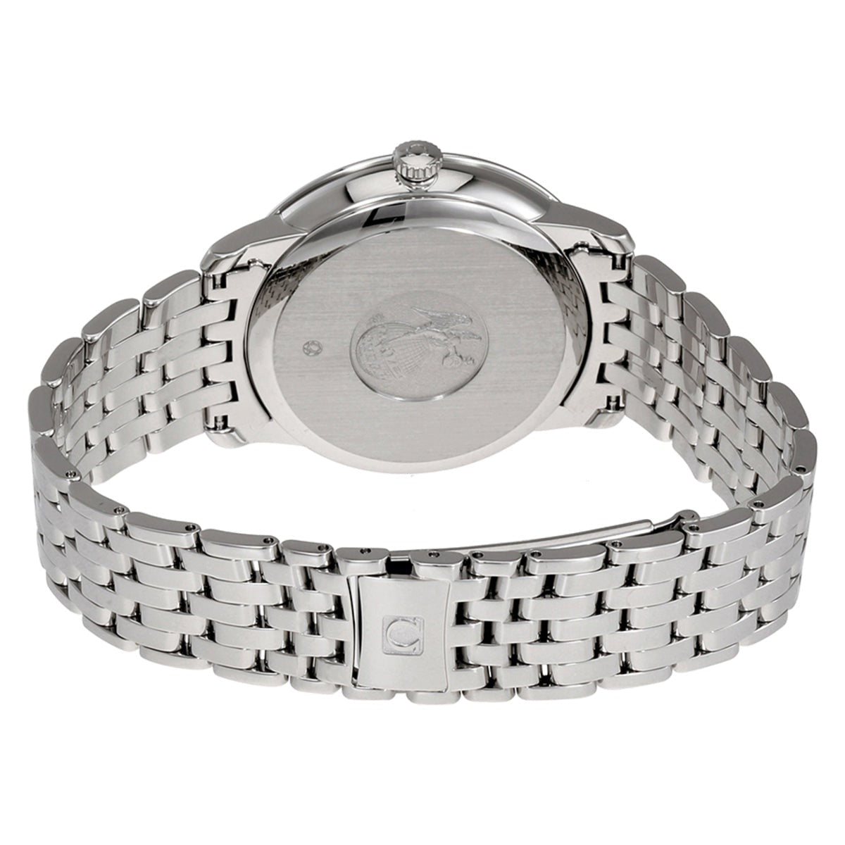 Omega De Ville Prestige Co-Axial Rhodium Silver Dial Silver Steel Strap Watch for Men - 424.10.40.20.02.001
