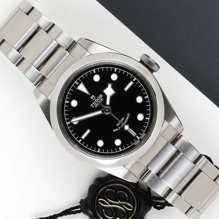 Tudor Black Bay Automatic Black Dial Silver Steel Strap Watch for Men - M79540-0001