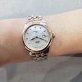 Tissot Le Locle Automatic Diamonds Mother of Pearl White Dial Two Tone Steel Strap Watch For Women - T006.207.22.116.00