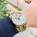 Tissot T Sport PR 100 Chronograph White Dial Two Tone Steel Strap Watch For Men - T101.417.22.031.00