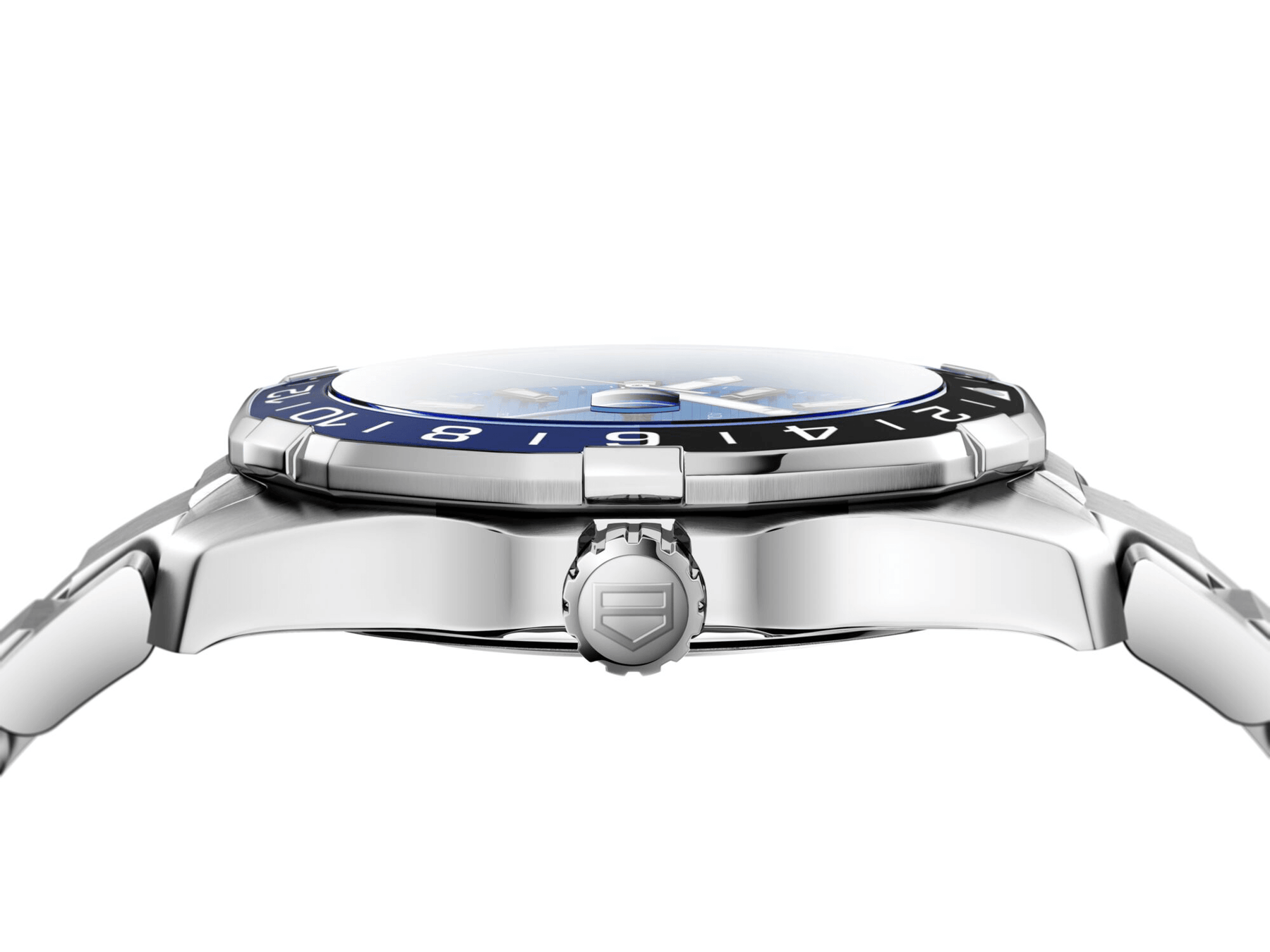 Tag Heuer Aquaracer GMT Calibre 6 Automatic Blue Dial Silver Steel Strap Watch for Men - WAY201T.BA0927