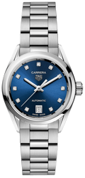 Tag Heuer Carrera Diamonds Blue Dial Silver Steel Strap Watch for Women - WBN2413.BA0621