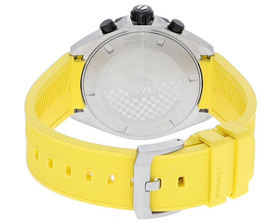 Tag Heuer Formula 1 Chronograph Yellow Dial Yellow Rubber Strap Watch for Men - CAZ101AM.FT8054