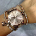 Michael Kors Slim Runway Rose Gold Dial Two Tone Steel Strap Watch for Women - MK4294