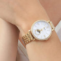 Fossil Jacqueline Moonphase Mother of Pearl Dial Gold Steel Strap Watch for Women - ES5167