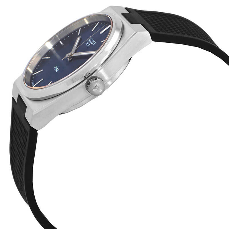 Tissot PRX Blue Dial Black Rubber Strap Watch For Men - T137.410.17.041.00