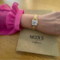 Tissot Lovely Square Silver Dial Gold Mesh Bracelet Watch For Women - T058.109.33.031.00
