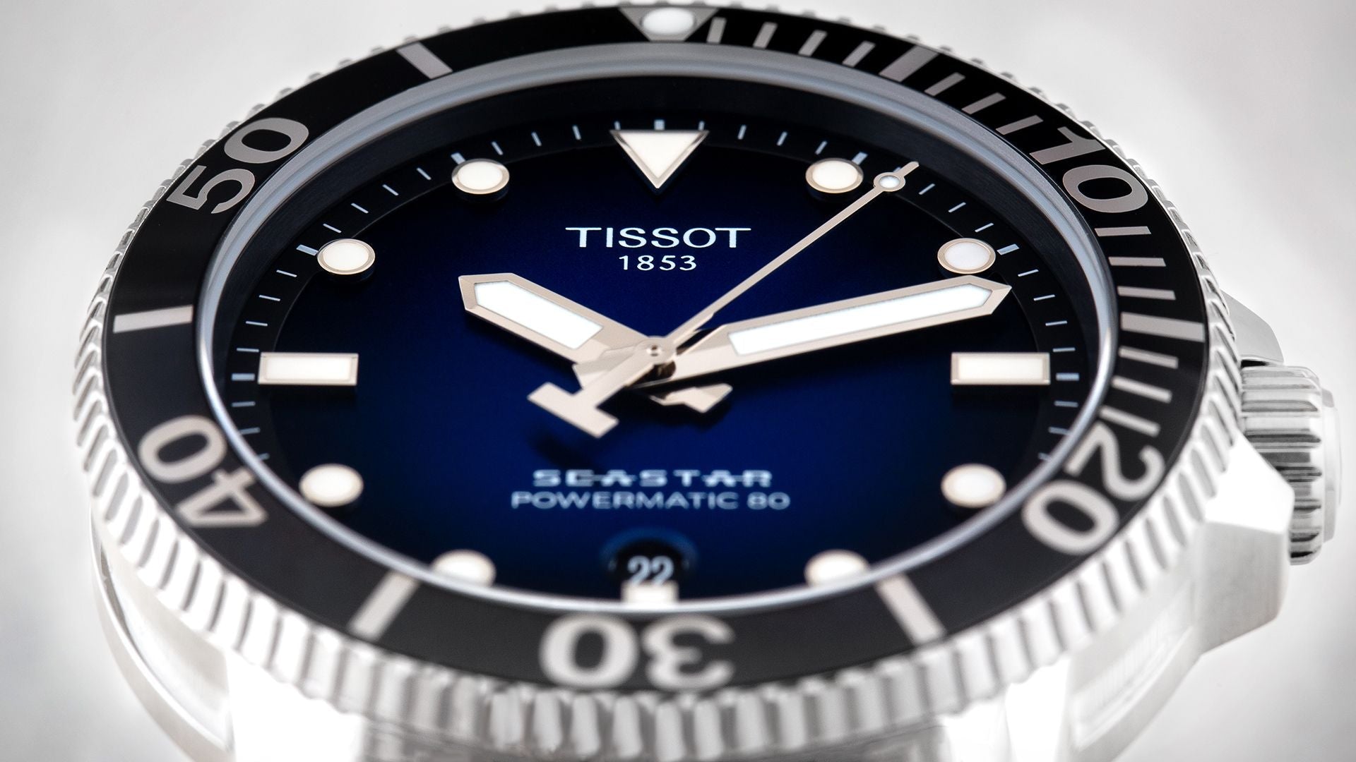 Tissot Seastar 1000 Powermatic 80 Blue Dial Black Rubber Strap Watch For Men - T120.407.17.041.00