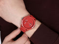 Tommy Hilfiger Denim Quartz Red Dial Red Rubber Strap Watch for Men - 1791323