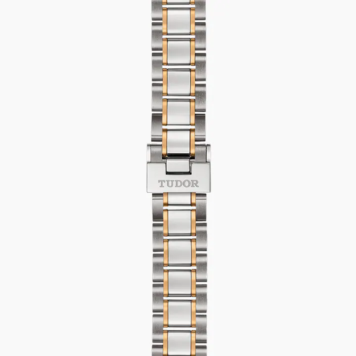 Tudor Style Automatic Diamonds Black Dial Two Tone Steel Strap Watch for Men - M12713-00011