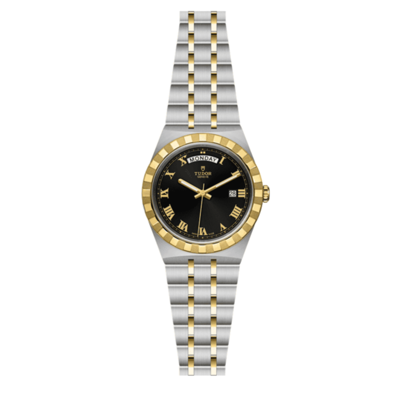 Tudor Royal Automatic Black Dial Two Tone Steel Strap Watch for Men - M28603-0003