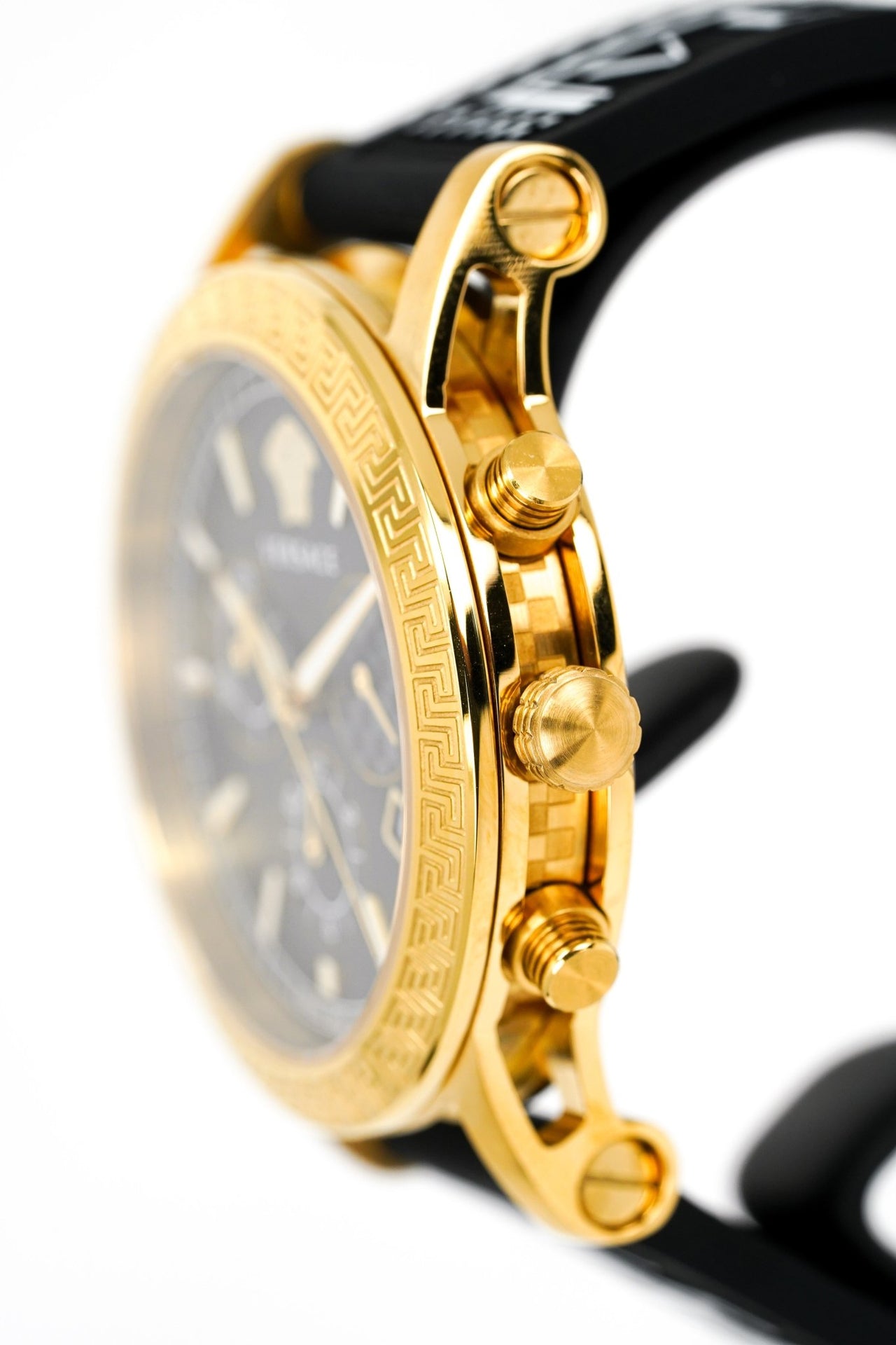 Versace Sports Tech Chronograph Black Dial Black Rubber Strap Watch for Men - VELT00119