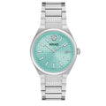 Versace V-Auria Quartz Turquoise Dial Silver Steel Strap Watch for Women - VE0F00225
