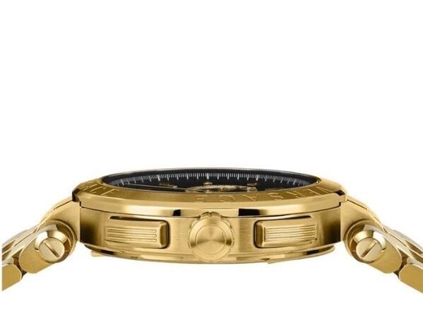 Versace Aion Chronograph Black Dial Gold Steel Strap Watch For Men - VE1D01721
