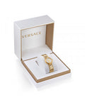 Versace Mini Virtus Quartz White Dial Gold Steel Strap Watch For Men - VET300221