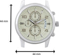 Guess Exec Chronograph White Dial Brown Leather Strap Watch For Men - W0076G2