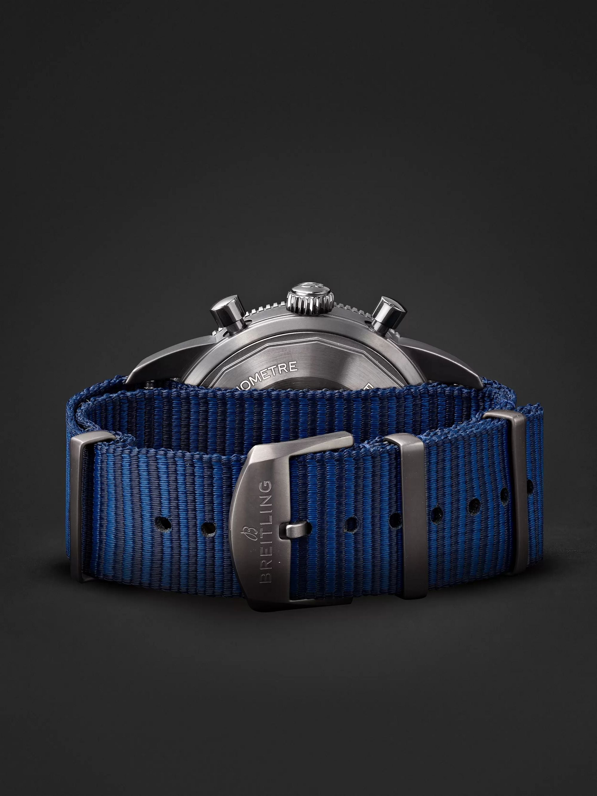 Breitling Superocean Heritage Chronograph 44 Outerknown Blue Dial Blue NATO Strap Watch for Men - M133132A1C1W1