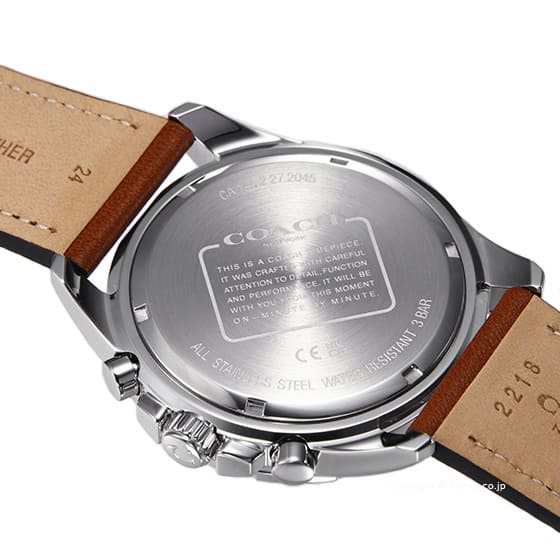Coach Kent Chronograph Blue Dial Brown Leather Strap Watch for Men - 14602560