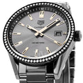 Tag Heuer Carrera Quartz Diamonds Black Dial Black Steel Strap Watch for Women - WAR1115.BA0602