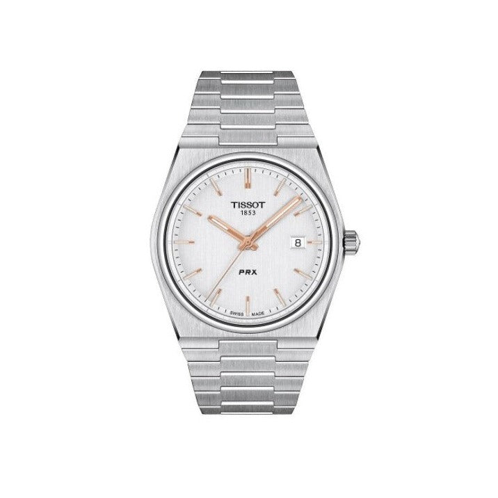 Tissot PRX Quartz Silver Dial Silver Steel Strap Watch for Men - T137.410.11.031.00