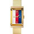 Gucci G-Frame Mother of Pearl Dial Yellow Gold Mesh Bracelet Watch For Women - YA147410