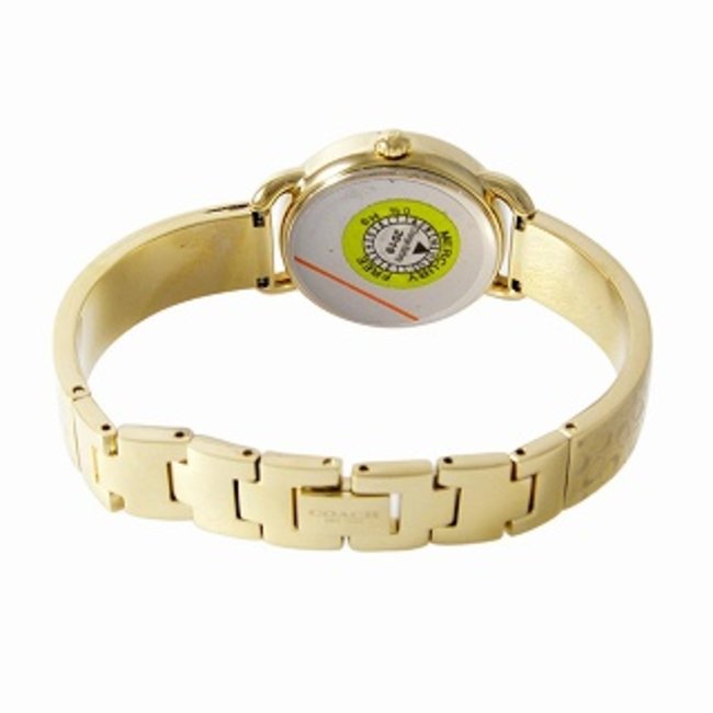Coach Delancey Diamonds Silver Dial Gold Steel Strap Watch for Women - 14502354