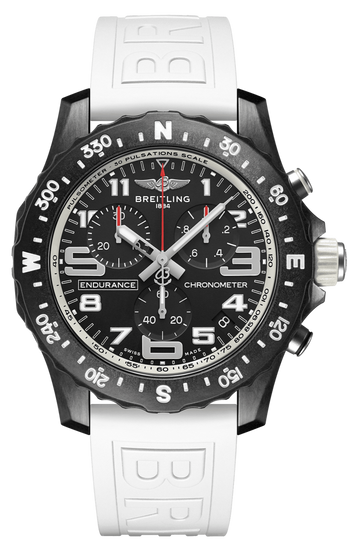 Breitling Endurance Pro Black Dial White Rubber Strap Watch for Men - X82310A71B1S1