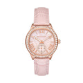 Michael Kors Sage Three-Hand Mother of Pearl Pink Dial Pink Leather Strap Watch for Women - MK4820