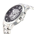 Gucci G Timeless Diamonds Black Dial Silver Steel Strap Watch For Women - YA1264125