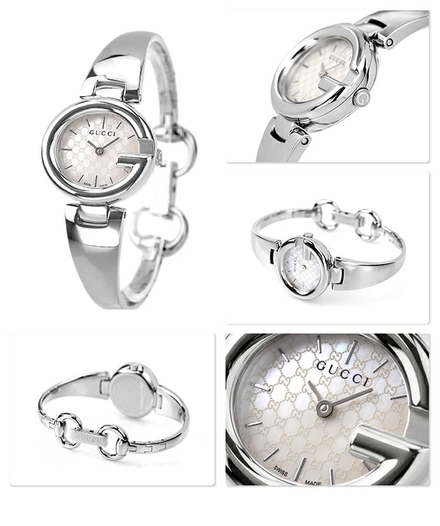 Gucci Guccissima Quartz Silver Dial Silver Steel Strap Watch For Women - YA134511