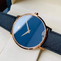 Movado Museum Sport Blue Dial Black Leather Strap Watch for Men - 0607266