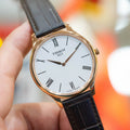 Tissot Tradition 5.5 White Dial Brown Leather Strap Watch for Men - T063.409.36.018.00