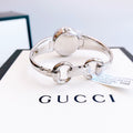 Gucci Guccissima Quartz Diamonds Brown Dial Silver Steel Strap Watch For Women - YA134503
