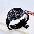 Guess Momentum Black Dial Black Rubber Strap Watch for Men - GW0263G4
