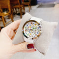 Guess Wanderlust Crystals Silver Dial White Rubber Strap Watch For Women - W1059L3