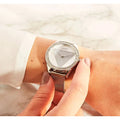Guess Tri Glitz Quartz Silver Dial Silver Mesh Bracelet Watch For Women - W1142L1