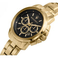 Maserati Successo 44mm Black Dial Gold Stainless Steel Strap Watch For Men - R8873621013
