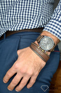 Hugo Boss Champion Grey Dial Brown Leather Strap Watch for Men - 1513815