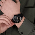 Michael Kors Cunningham Chronograph Black Dial Black Steel Strap Watch For Men - MK7157