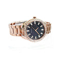 Guess Sparkler Diamonds Black Dial Rose Gold Steel Strap Watch for Women - GW0111L3