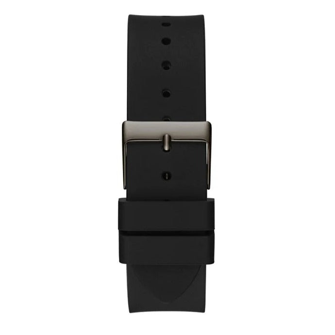 Guess Crush Crystals Silver Dial Black Rubber Strap Watch for Women - W1223L4